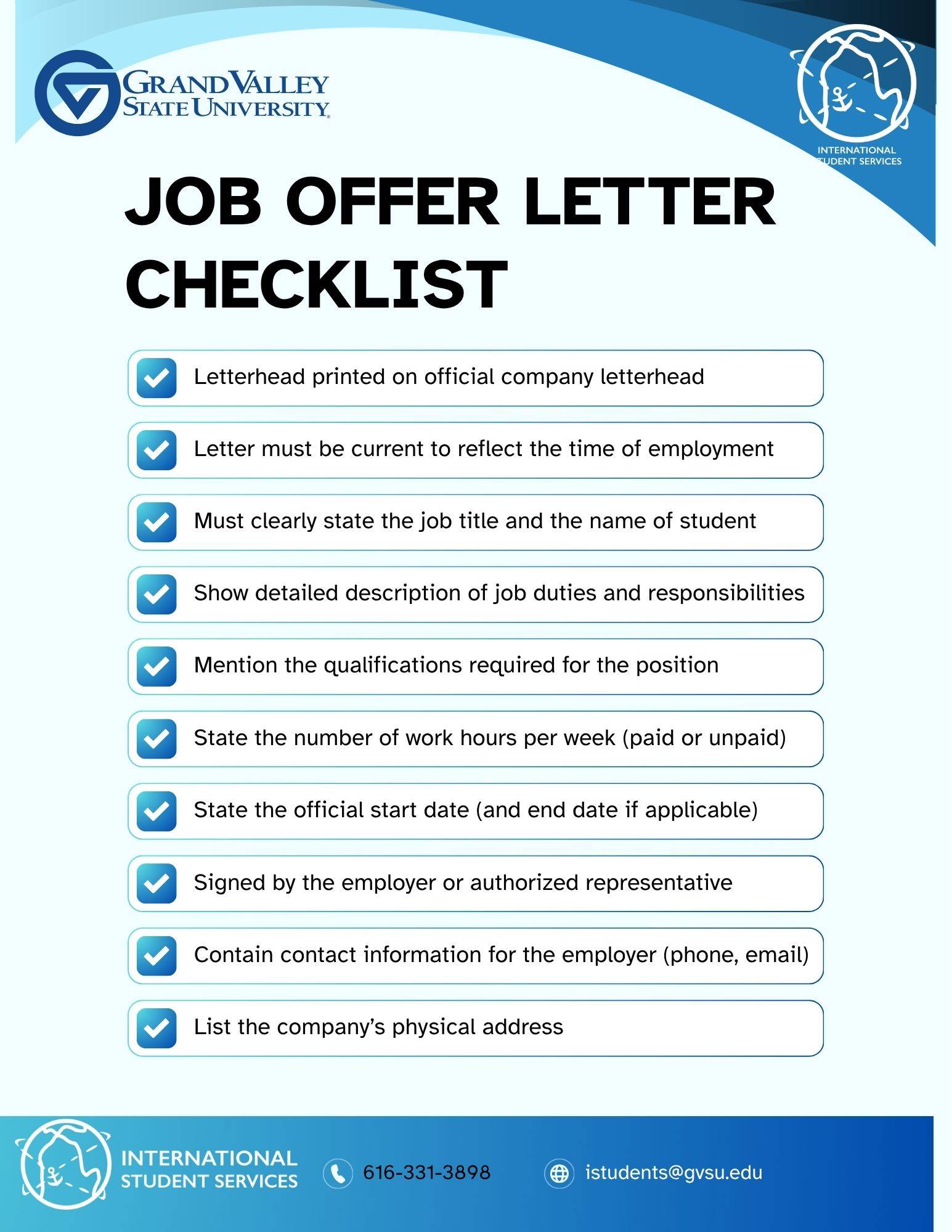 Offer Letter Checklist
